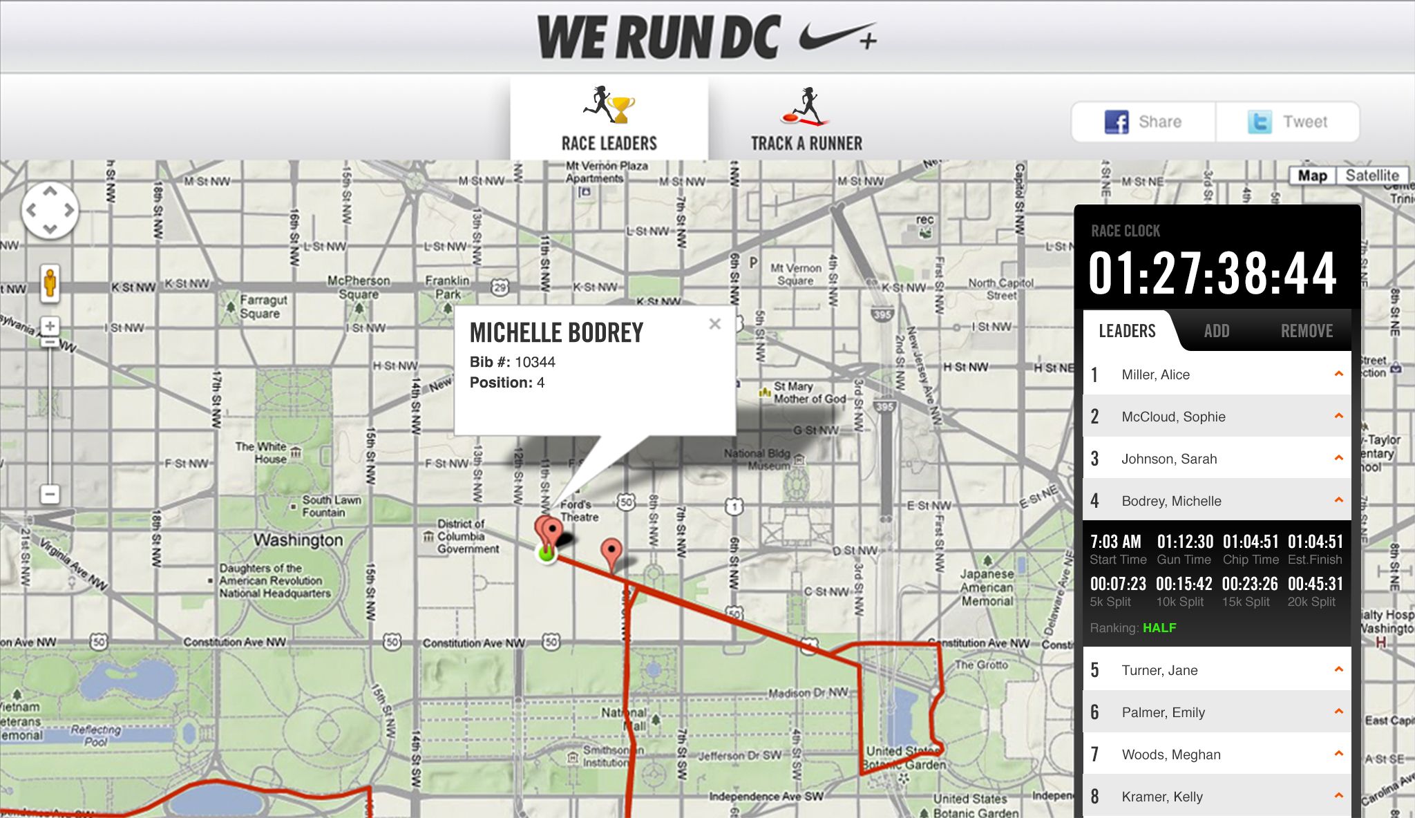 Nike Women's Marathon Race Interface